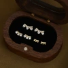 Three-piece set of golden arc-shaped diamond-shaped heart-shaped earrings for women, detachable and stackable, with a unique design sense Application Scenario
